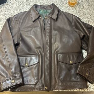 Filson Dark Brown Leather Field Jacket